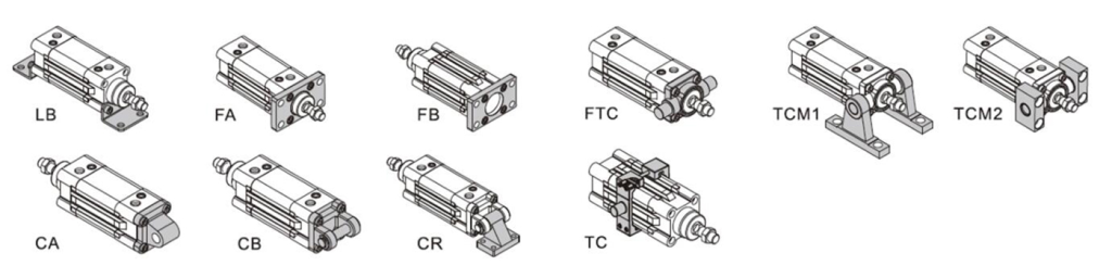 Air Cylinder Mounting Accessories Figures
