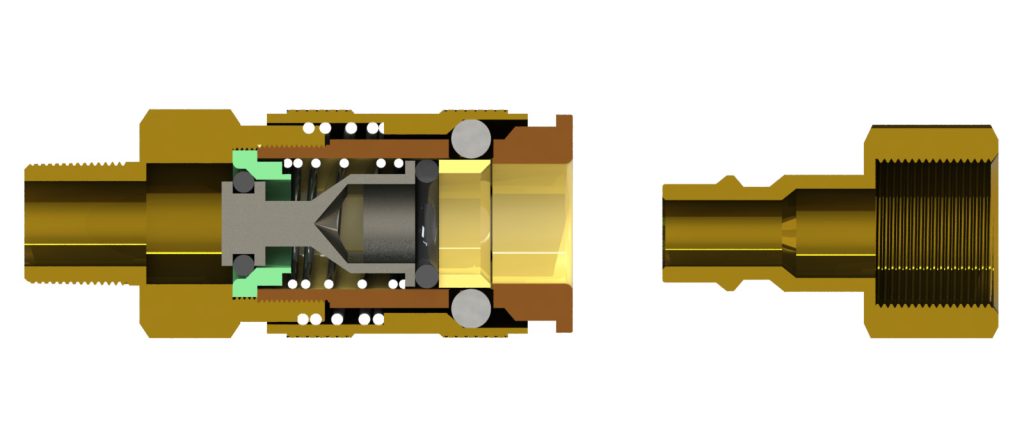 Single Shut Off Air Couplers-Disconnected