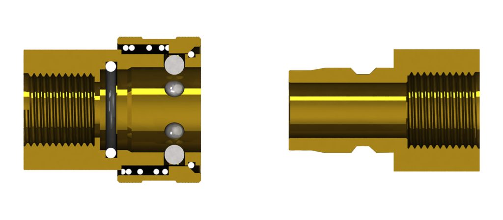 Open type hydraulic quick coupling-disconnected