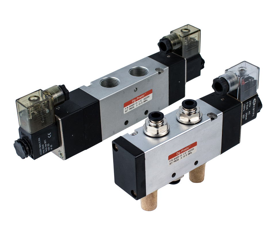 1/2 inch solenoid valve 4V400 2ways 5 ports