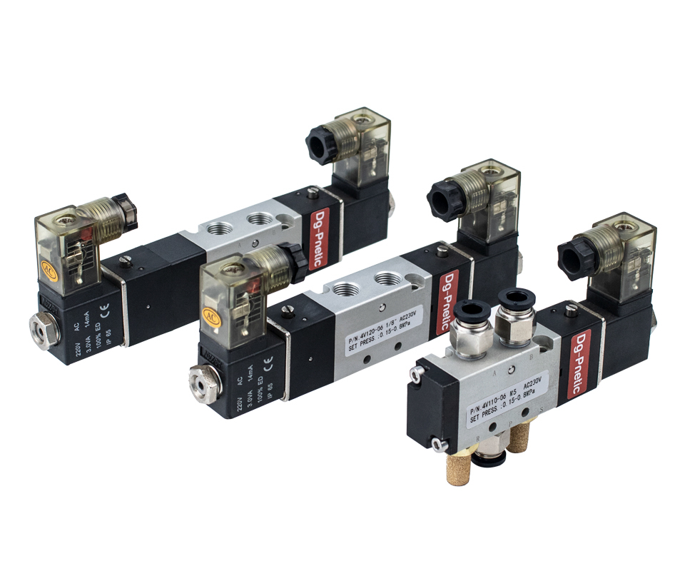 M5-or-1-8-solenoid-valve-4V100 2 ways 5 ports